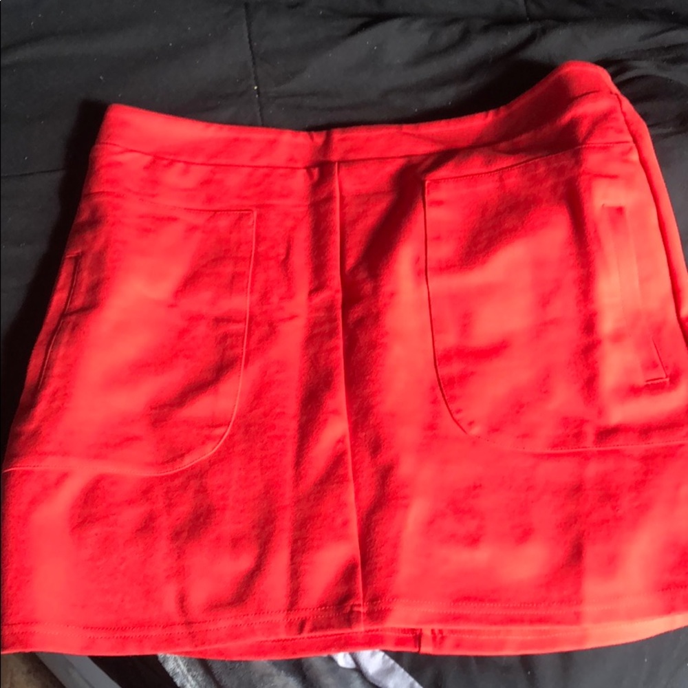 Red mini skirt